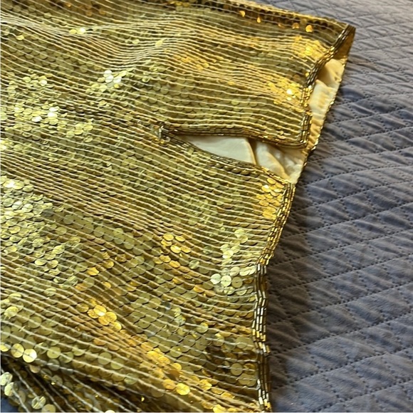 Vintage NWT Together Gold Sequin Sleeveless Mini Dress - Picture 7 of 10